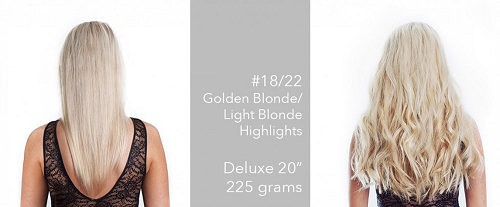 Before and After of Undercover Glamour's blonde hair extensions