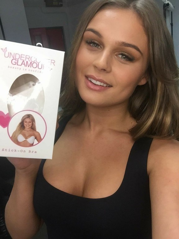 Alex Weaver with stick on bra