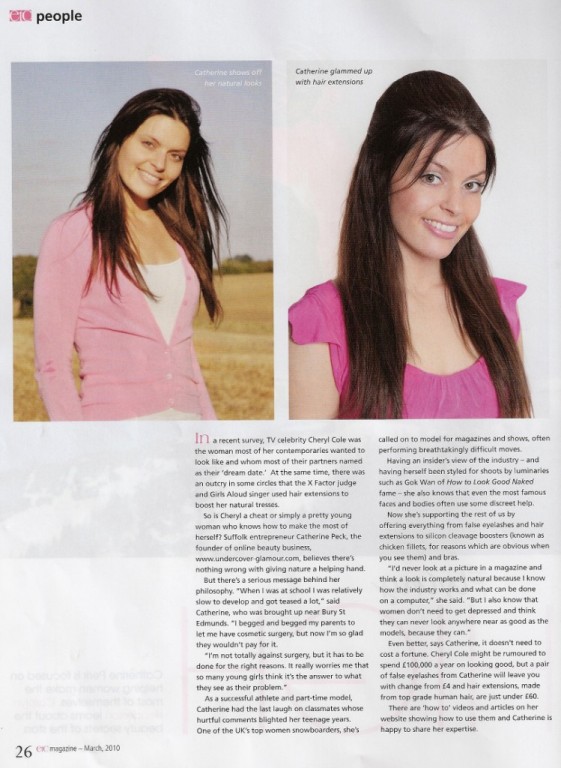 Catherine Peck ETC magazine hair extensions