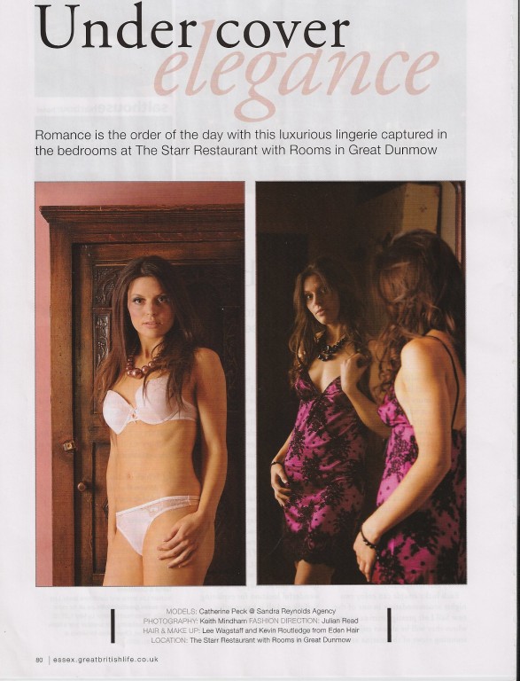 Lingerie special for Essex Life Magazine with Catherine Peck 