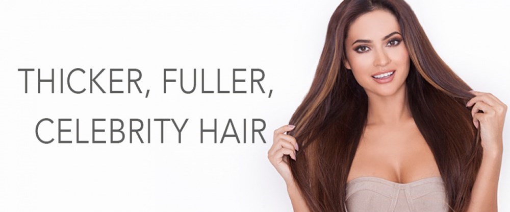 remy clip in hair extensions with model Hammasa