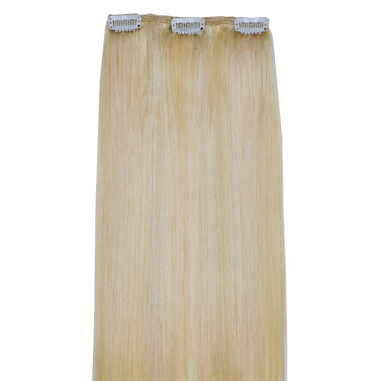 Light blonde highlighted hair extension colour