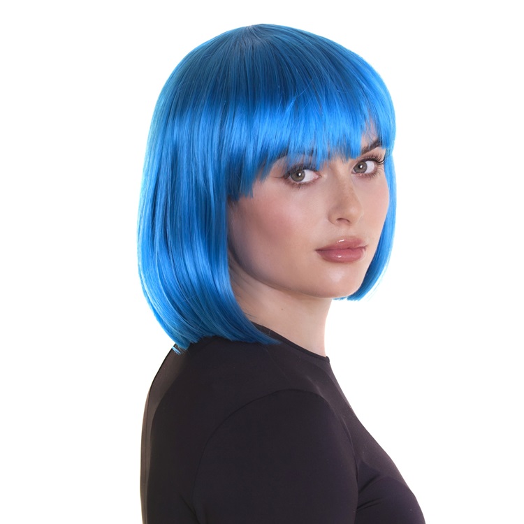 Bright blue fashion wig