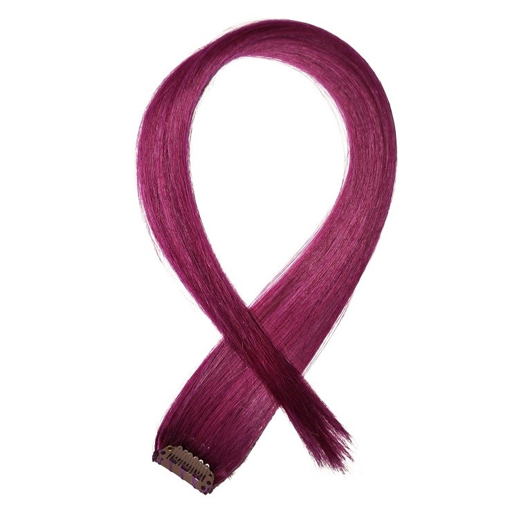purple hair streaks, clip in hair colour