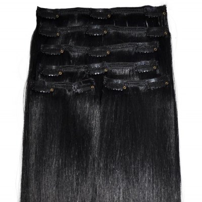 #1 Jet Black - Clip in Hair Extensions - Full Head