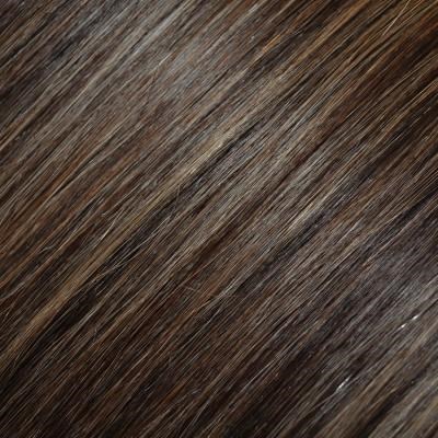 #4/18 Dark Brunette with Golden Blonde Highlights - Clip in Hair Extensions - Full Head