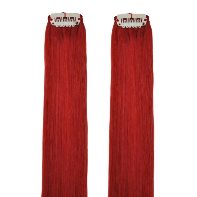 Red - Clip in Hair Streaks
