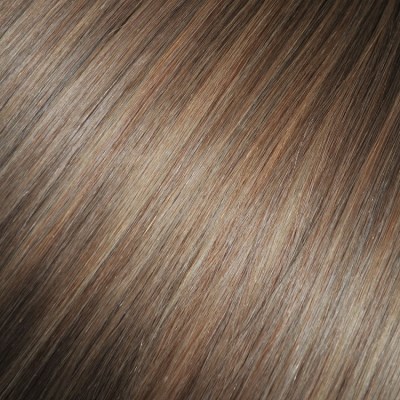 #8/18 Light Brunette with Golden Blonde Highlights - Clip in Hair Extensions - Full Head - DELUXE
