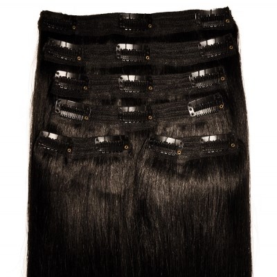 #1B Natural Black - Clip in Hair Extensions - Full Head - DELUXE