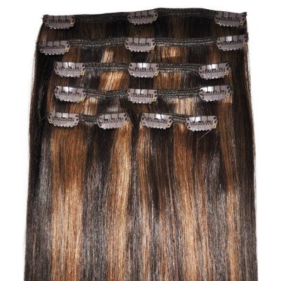 #2/6 Caramel Mocha Blend - Clip in Hair Extensions - Full Head