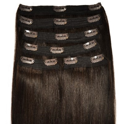 #2 Intense Dark Brunette - Clip in Hair Extensions - Full Head - DELUXE