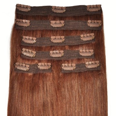 #33 Auburn - Clip in Hair Extensions - Full Head - DELUXE 