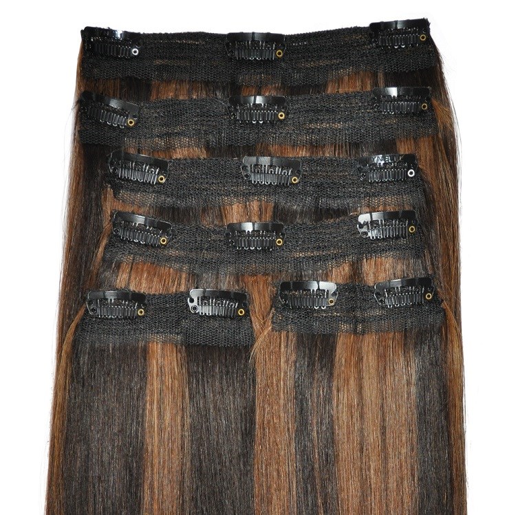 Dark Brown with Caramel Highlights, hair extensions colour