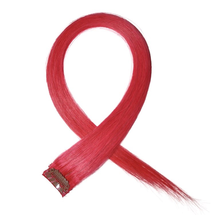 bright pink hair streaks colour