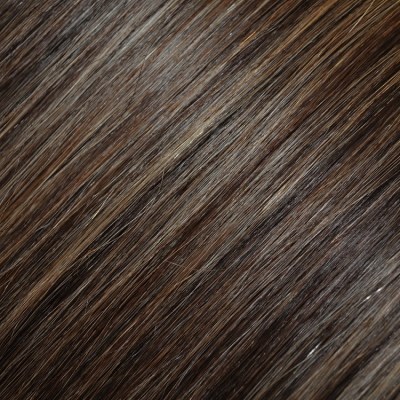 #4/18 Dark Brunette with Golden Blonde Highlights - Clip in Hair Piece