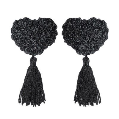 Black Rose Nipple Tassels