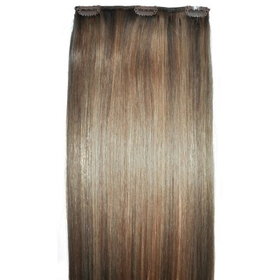 #8/18 Light Brunette Golden Blonde Highlights - Clip in Hair Piece